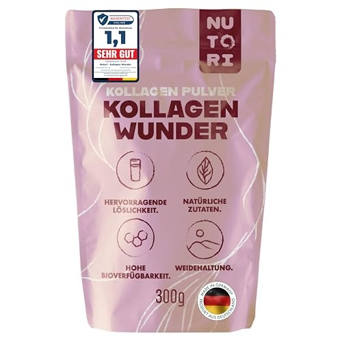 kollagen pulver typ i und iii 300 g von nutori, optimale bioverfügbarkeit, weidehaltung
