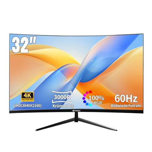 crua 32" 4K ultrawide monitor 60hz curved va panel hdr10 3840x2160 sRGB
