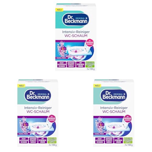 dr. beckmann wc-schaum aktivkohle floral fresh 3x 100 g