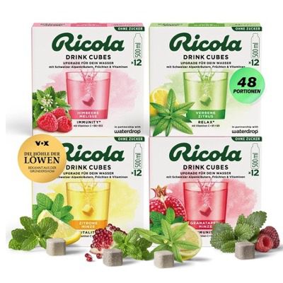 Produktbild: waterdrop ricola probierpaket 48 portionen ab 23,99 euro statt 36 euro
