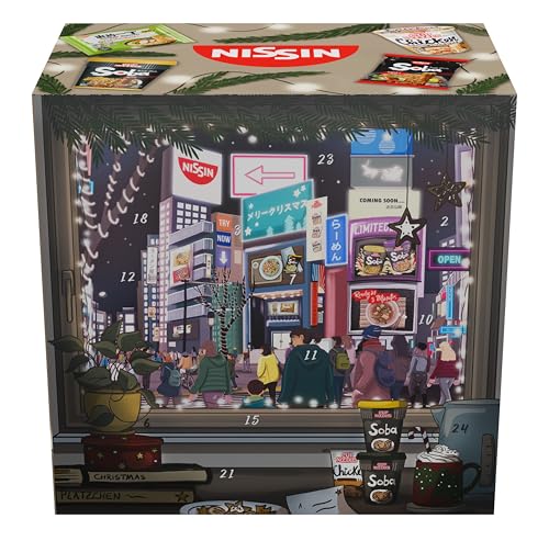 Nissin Adventskalender  24 Sorten Instant-Nudeln im Wok- & Ramen-Style