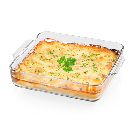 gourmetmaxx auflaufform aus borosilikatglas für heißluftfritteuse und ofen 1500 ml