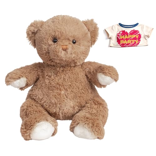 BEJOY Teddybär Plüschtier mit Happy Party T-Shirt, Geschenk für Kinder