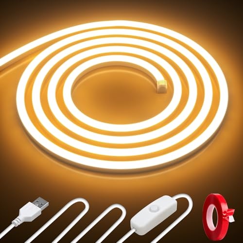 Produktbild: cozylady 3m usb neon led strip, flexible leuchtstreifen mit fernbedienung - yellow