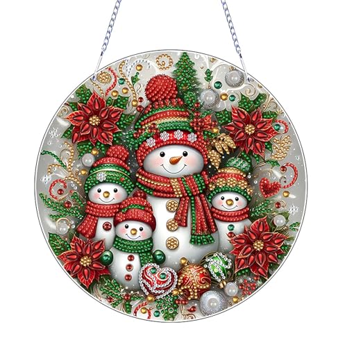 diamond painting weihnachten fensterbilder schneemann tagesdeko anhänger basteln