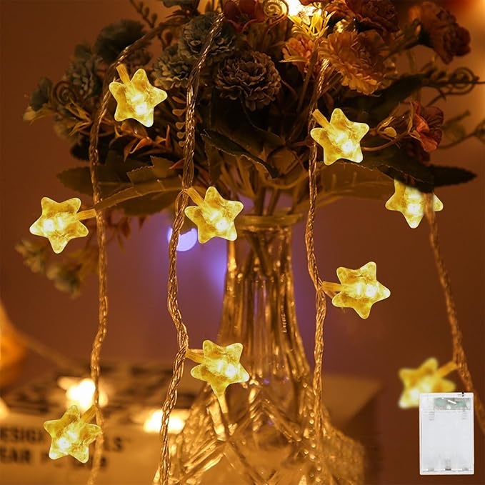 lichtkette stern 1,5m 10led batterie für kinderzimmer, wohnzimmer, hochzeit, geburtstag