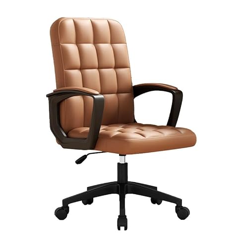 Leder Ergonomischer Bürostuhl, 360 Schwenkbar, Höhenverstellbar, Beige