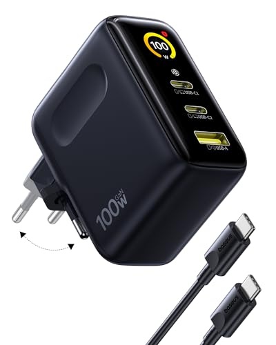baseus picogo 100W schnellladegerät, 3-in-1 mit smart display und touch control