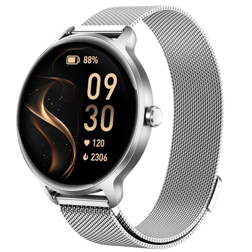 Smartwatch 1.27" AMOLED, Fitnessuhr mit Pulsuhr, SpO2, Schlafmonitor, IP68, Silber