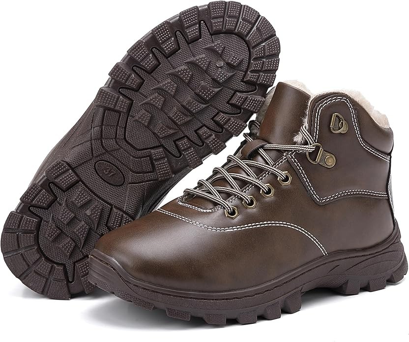 Winterstiefel Herren Damen 39 EU Dunkelbraun Wasserdicht Warm Gefüttert Rutschfest