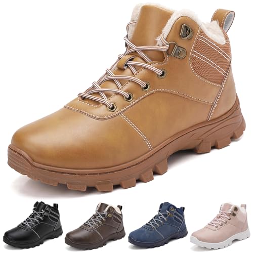 ricema winterschuhe unisex gelb 43 eu wasserabweisend gefütterte winterstiefel rutschfest leicht