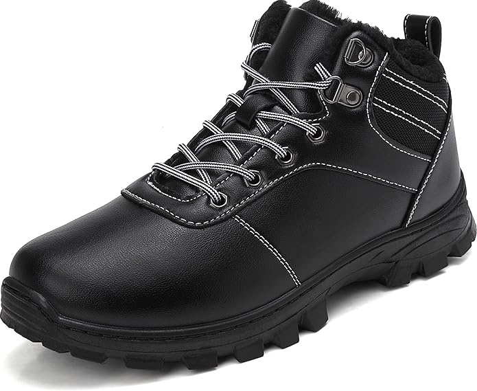 Winterstiefel Herren Damen Schwarz 37 EU  Warm Gefüttert Rutschfest Outdoor Schneestiefel