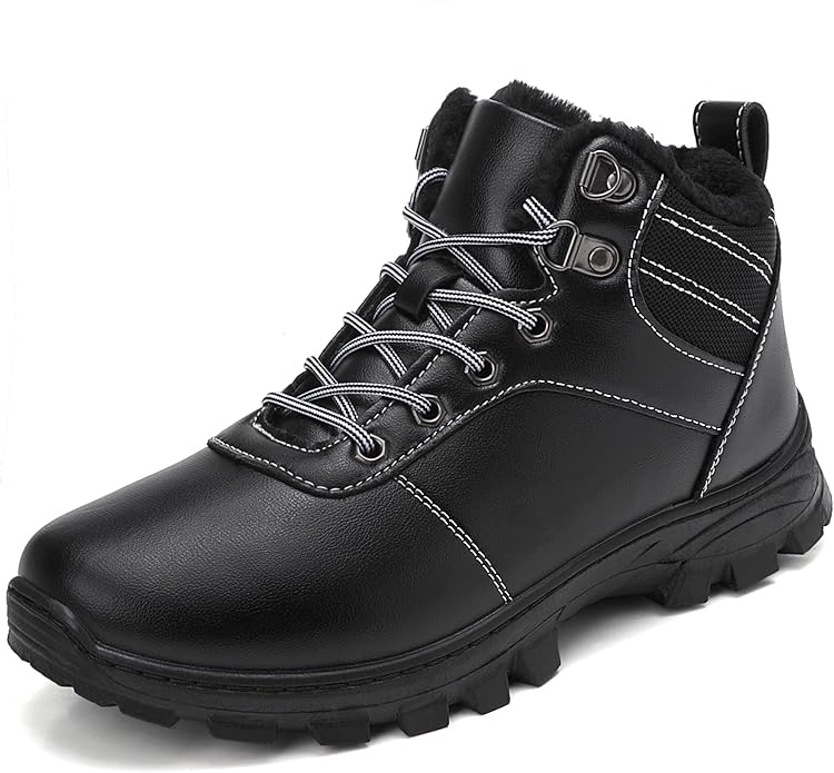 ricema winterschuhe herren gefütterte wasserabweisende stiefel unisex schwarz 38 eu