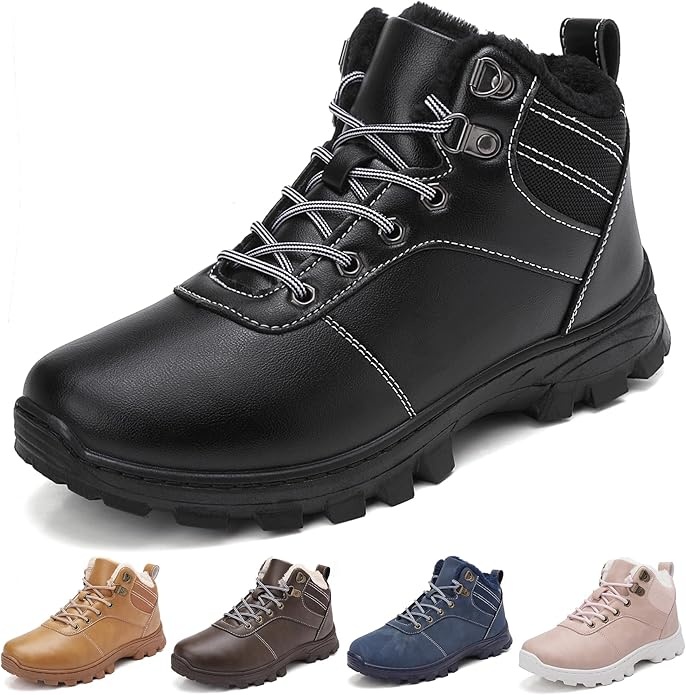 Winterschuhe Herren Damen Wasserabweisend Warm Gefütterte Schneestiefel Gelb 38 EU