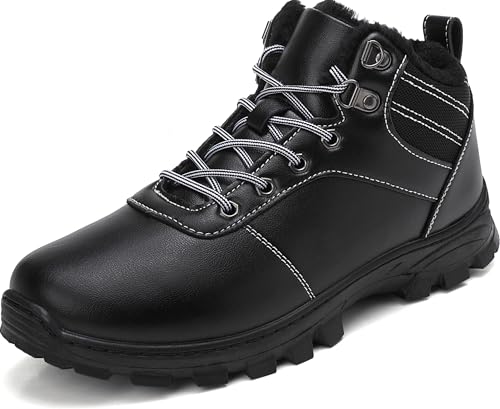 ricema winterstiefel herren damen schwarz 43 eu warm gefüttert rutschfest wanderschuhe