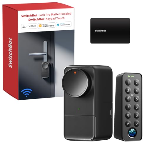 SwitchBot WLAN Smart Lock Pro  Elektronisches Türschloss mit Touchscreen, Matter, App, Fingerprint