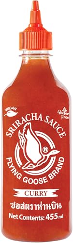 Flying Goose Sriracha Chilisauce mit Curry, scharf, 455ml