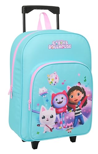 gabby's dollhouse kinderrucksack mit wagen, bequem und vielseitig, 33 x 43 x 15 cm