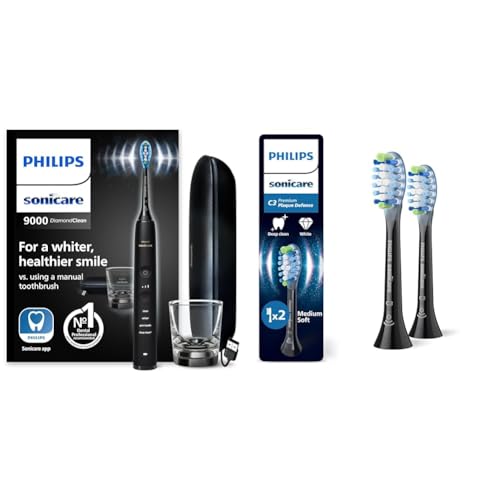 philips sonicare diamondclean 9000 hx9911/09 mit app, 3 ersatzbürstenköpfe
