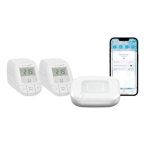 Produktbild: homematic ip access point 2 mit 2 heizkörperthermostaten, smart home, app steuerung