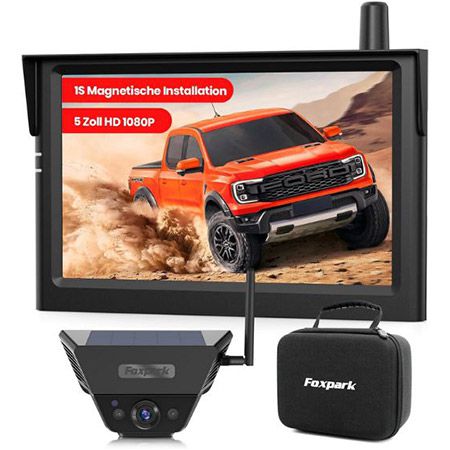 Foxpark Solar Rückfahrkamera 5" FHD Display