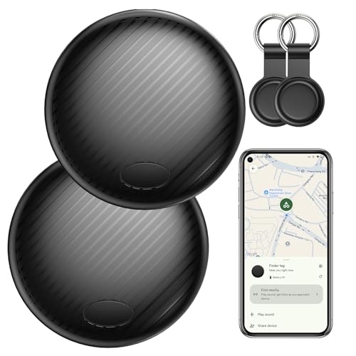 gps tracker android tag 2-pack, keyfinder kompatibel mit google mein gerät finden, bluetooth smart tag