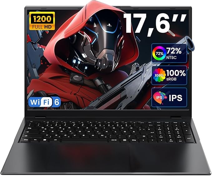 jumper laptop 17,6 zoll ips n95 16gb ram 1tb ssd beleuchtete tastatur wi-fi 6