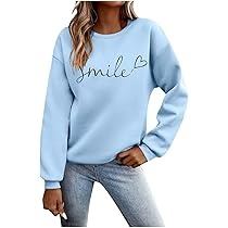 Oversize Pullover Damen Langarmshirt Herbst Winter Sweatshirt ohne Kapuze