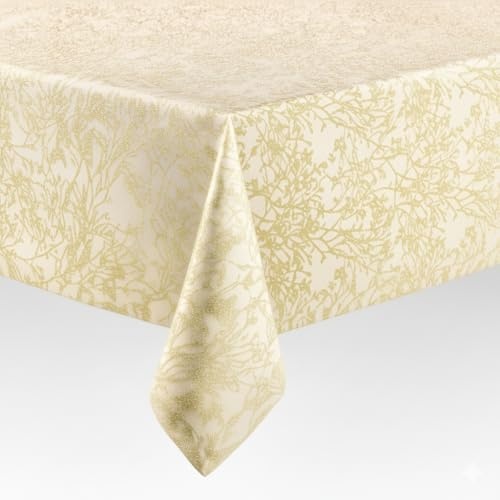 tischdecke harmony lurex gold rund 140 cm pflegeleicht mit saumrand