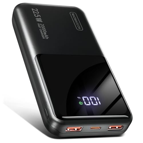 Produktbild: power bank 20000mAh 22.5W schnellladefunktion usb-c 2 usb-a lcd display für iphone und smartphones