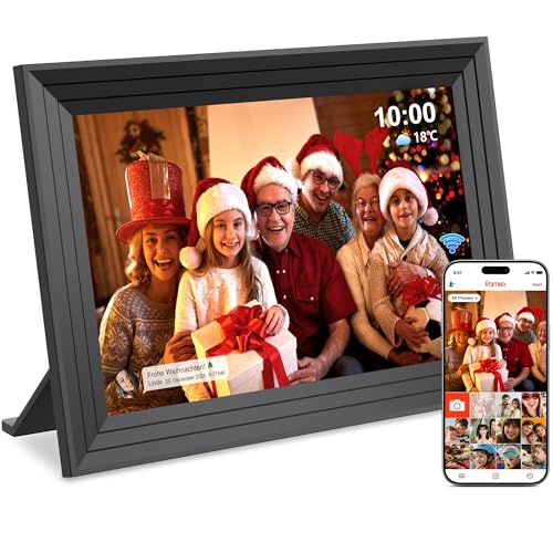digitaler bilderrahmen wlan 10,1 zoll 32gb frameo 1280x800 hd touchscreen automatische rotation
