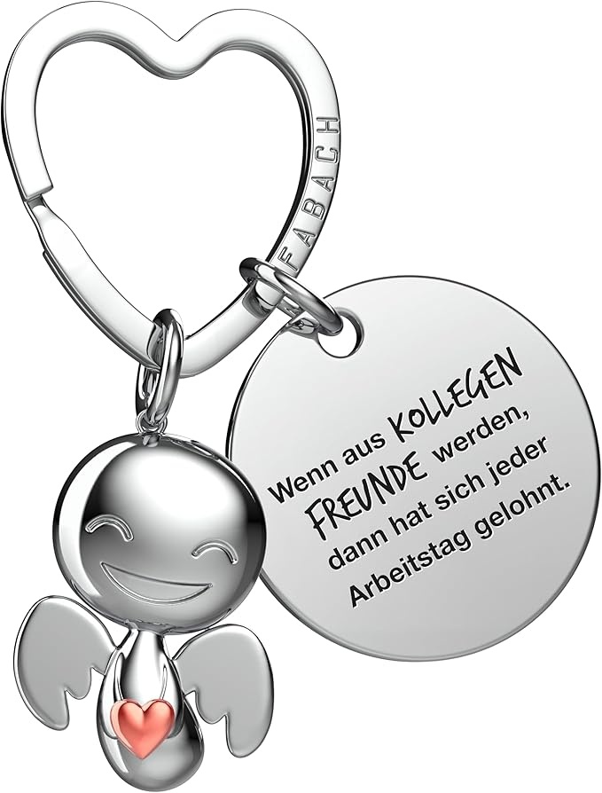 fabach schlüsselanhänger beste kollegin engel mit herz und gravur als abschiedsgeschenk