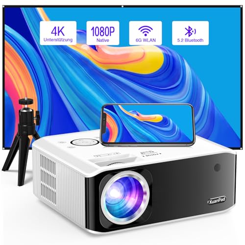 Produktbild: smart beamer 4k mit wifi6 und bluetooth, xuanpad projektor für handy und pc