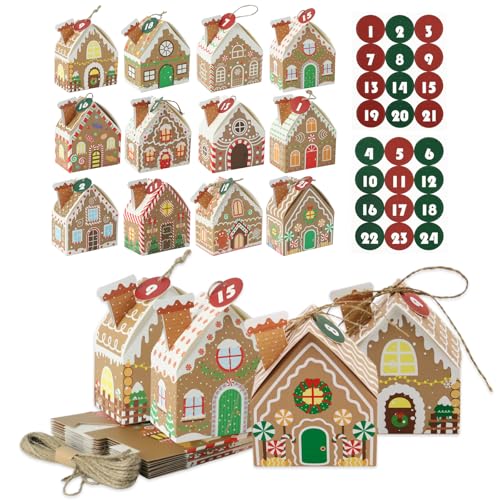 femongy adventskalender zum befüllen, papierdrachen, 24 falt-schachteln zum dekorieren