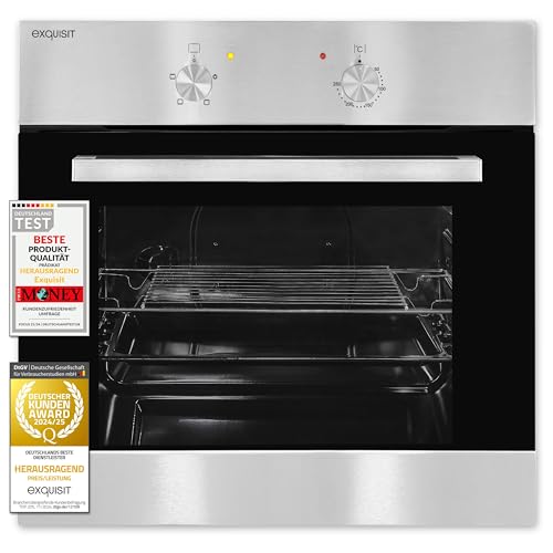 exquisit einbaubackofen elektro 62 liter 4 funktionen ober unterhitze grillrost backblech