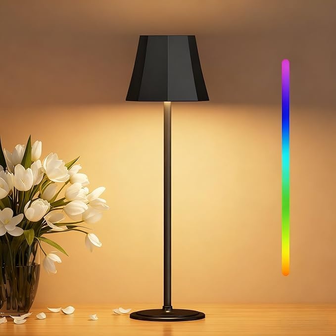 Produktbild: Suright Kabellose Tischlampe, 3 Farbmodi, Dimmbare LED, IP54 Wasserdicht