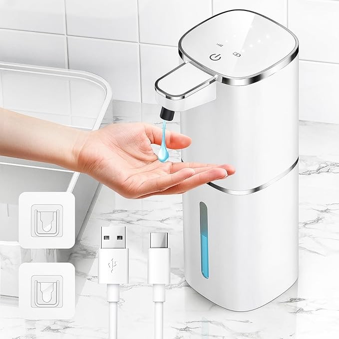 Automatischer Seifenspender 400ml mit Infrarotsensor, USB wiederaufladbar, IPX5 Wasserdicht
