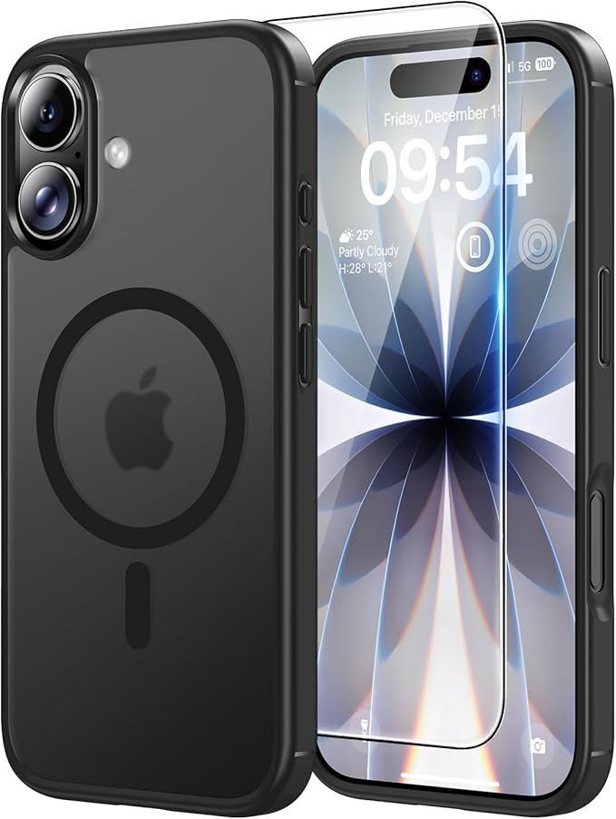 TAURI iPhone 17 Hülle 6,3" Stoßfest Transparent mit Panzer Schutz Glas MagSafe