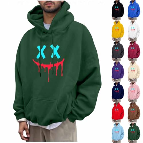 Herren Hoodie Kapuzenpullover Druck Muster Streetwear Hip Hop Oversized Pullover