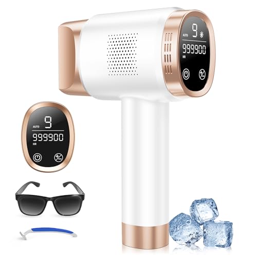 ipl haarentfernung 21j gerät mit eiskühlsystem und 9 stufen, lcd-touchscreen, gold