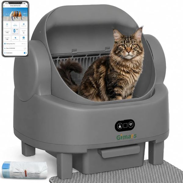 Selbstreinigende Katzenstreu-Schale mit Müllbeuteln und Streumatte