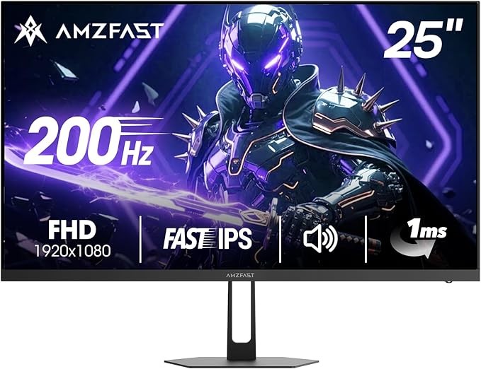 Amzfast 25 Zoll Gaming Monitor FHD 1920x1080 200Hz 1ms, HDMI 2.0/DP 1.4