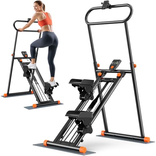XDDIAS Faltbarer Stepper für Zuhause mit LCD-Display  Climber für Bauch Beine Po