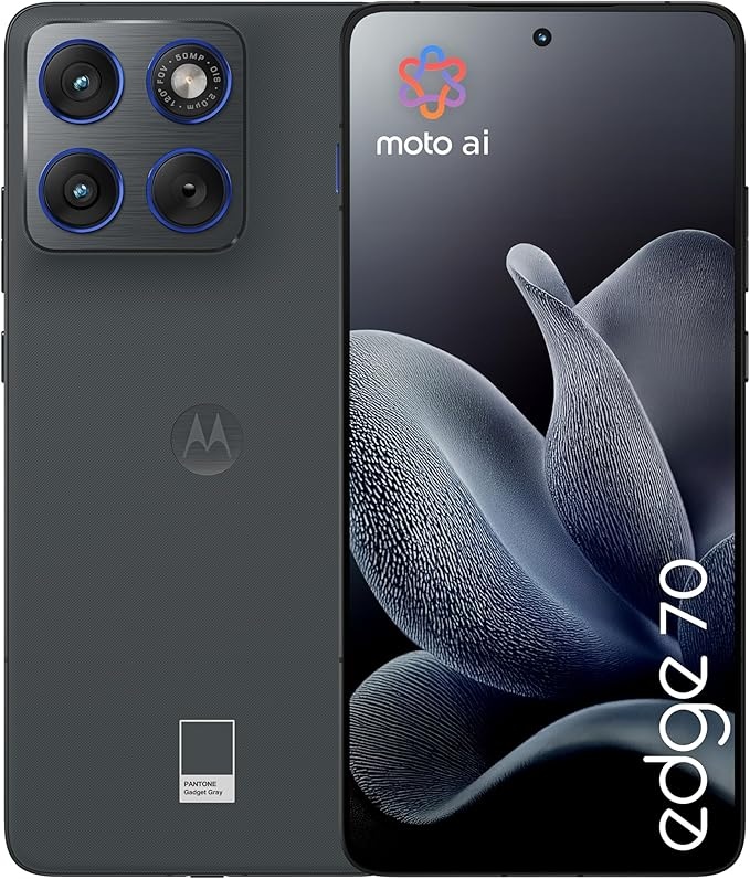 Motorola Edge 70 Smartphone, Gadget Gray, inkl. Magnetcover