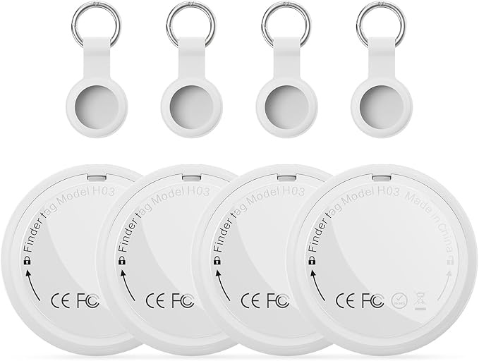 gps tracker smart tracker tag 4-pack für apple, wasserdichter schlüsselfinder, bluetooth