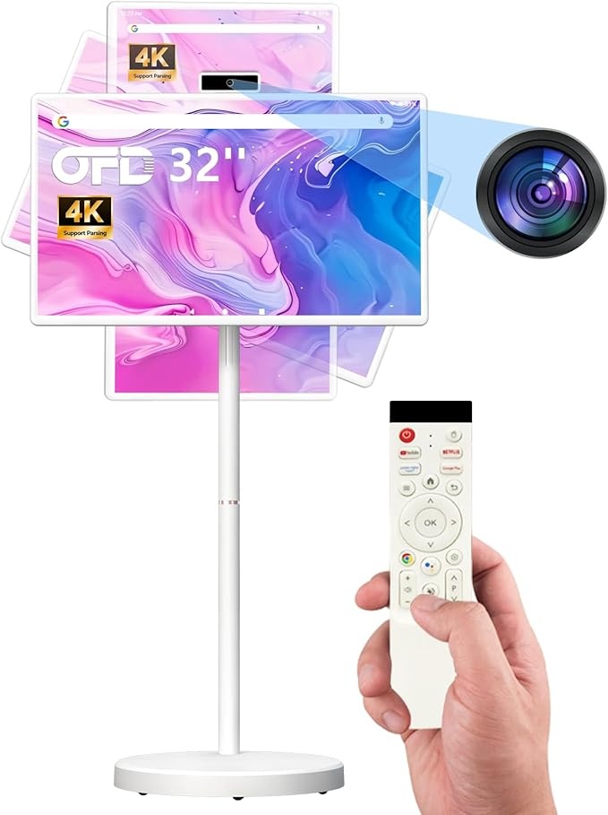 OFD 32 Zoll FHD Smart TV 1080P Touchscreen Android 15, 6GB RAM, 128GB, Akku