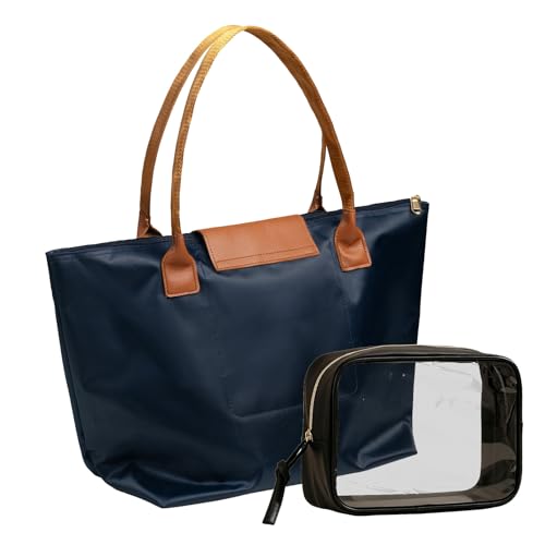 Taschen Set Damen 2-teilig  Faltbare Oxford Schultertasche & Kosmetiktasche