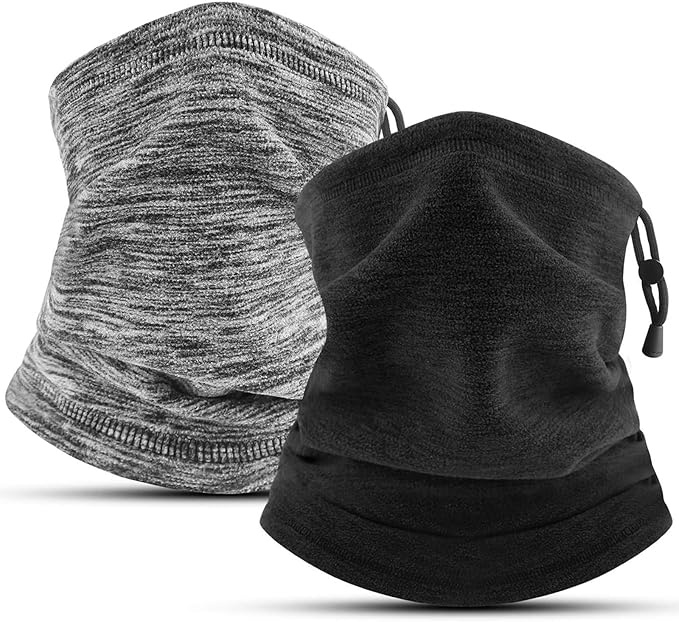 Schal Halswärmer Fleece Winddicht 2 Stück Einstellbar für Laufen Skifahren Radfahren