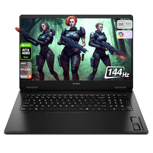 Produktbild: hp omen 17 gaming laptop mit ryzen 9, 32 gb ram, 1 tb ssd, rtx 4060, 17,3 zoll