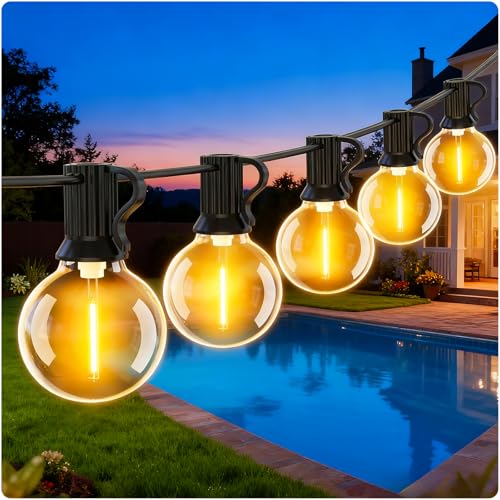 EVXFG Lichterkette Außen 9M-LED G40 Wetterfest für Terrasse Balkon Gartenbeleuchtung